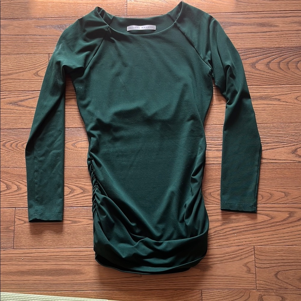 Susana Monaco Forest Green ruched Dress